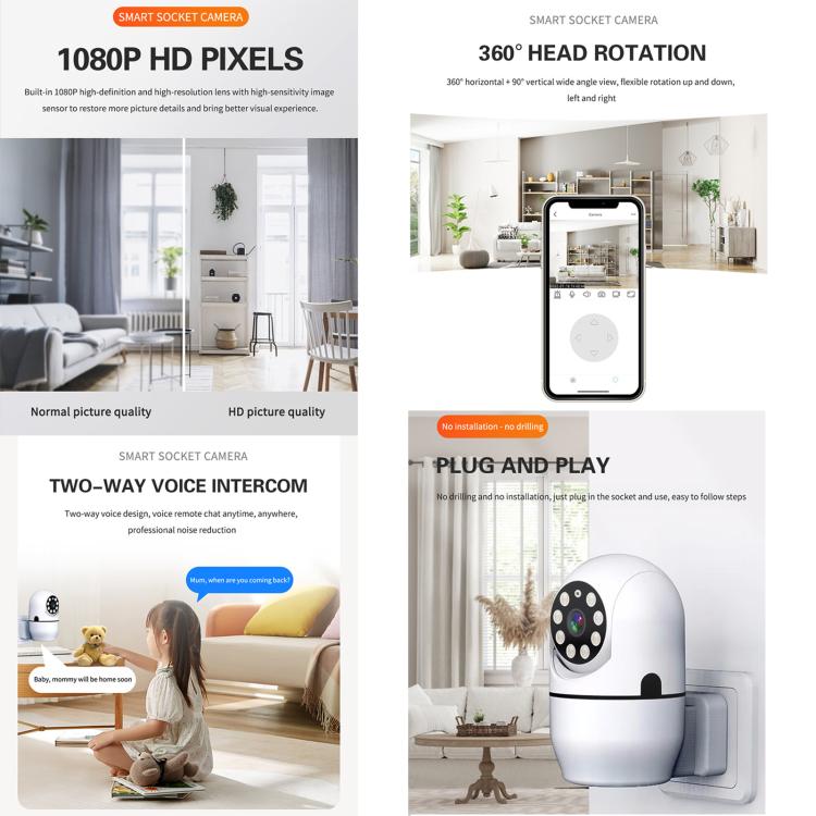 A11 WiFi Smart Home PTZ Webcam IP Camera Night Vision Monitor, A11 (EU Plug), A11 (US Plug) A11 WiFi Smart Home PTZ Webcam IP Camera Night Vision Monitor, A11 (EU Plug), A11 (US Plug)